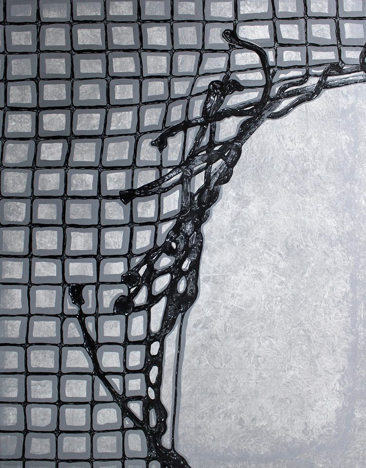 黃暐翔：舒適圈系列-4，72cm*56cm，丙烯、畫布 創作理念：我們跳脫舒適圈要面對的是完全陌生的環境，不知道前方等待你的會是甚麼。但如果我們願意跨出那一步，會發現外面多麼的精采、迷人，雖然可能會失敗，但不會讓你後悔踏出這一步。